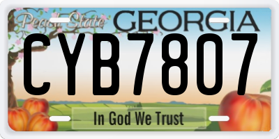 GA license plate CYB7807