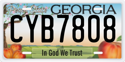 GA license plate CYB7808