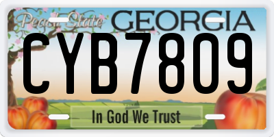 GA license plate CYB7809