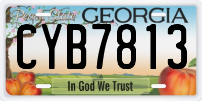 GA license plate CYB7813