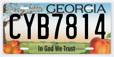 GA license plate CYB7814