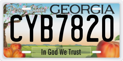 GA license plate CYB7820