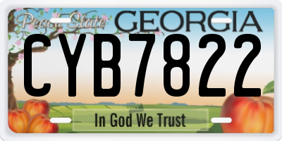 GA license plate CYB7822