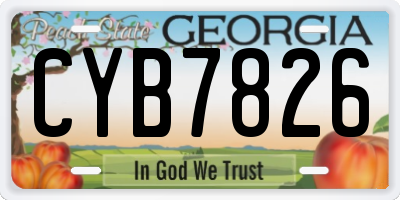 GA license plate CYB7826