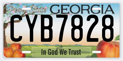 GA license plate CYB7828