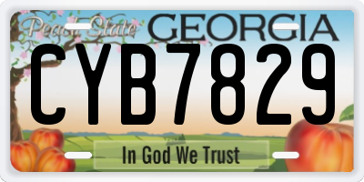 GA license plate CYB7829