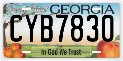 GA license plate CYB7830