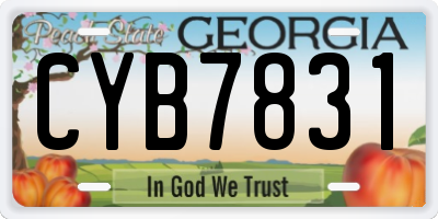 GA license plate CYB7831