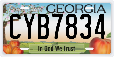 GA license plate CYB7834