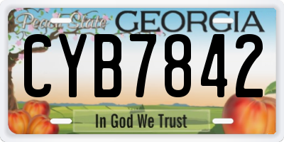 GA license plate CYB7842