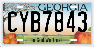 GA license plate CYB7843