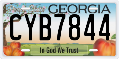 GA license plate CYB7844