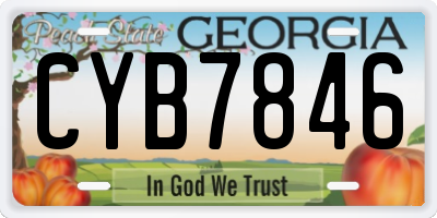 GA license plate CYB7846