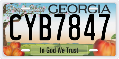 GA license plate CYB7847