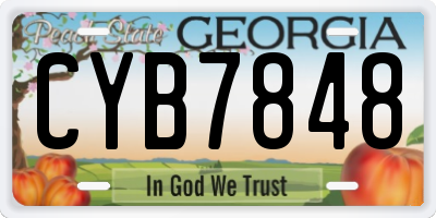 GA license plate CYB7848