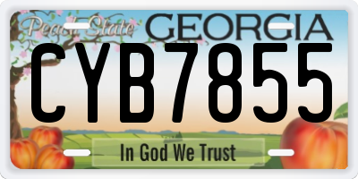 GA license plate CYB7855