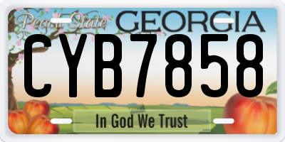 GA license plate CYB7858