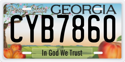 GA license plate CYB7860