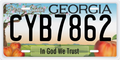 GA license plate CYB7862