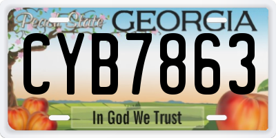 GA license plate CYB7863