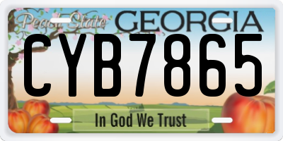 GA license plate CYB7865