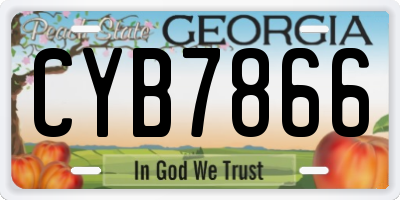 GA license plate CYB7866