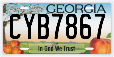 GA license plate CYB7867