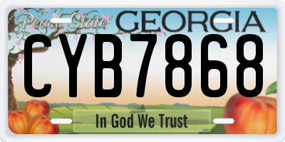 GA license plate CYB7868