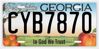 GA license plate CYB7870