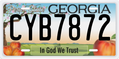 GA license plate CYB7872
