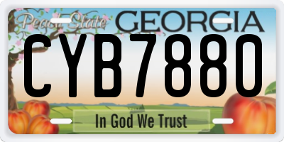 GA license plate CYB7880