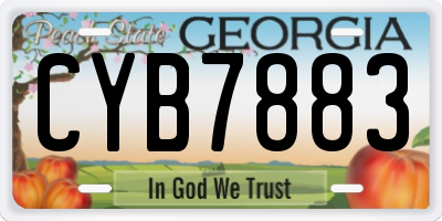 GA license plate CYB7883