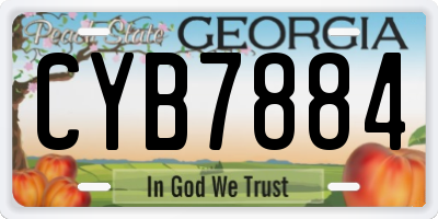GA license plate CYB7884