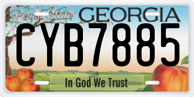 GA license plate CYB7885