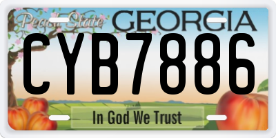 GA license plate CYB7886