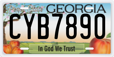 GA license plate CYB7890