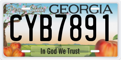 GA license plate CYB7891