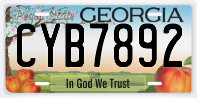 GA license plate CYB7892
