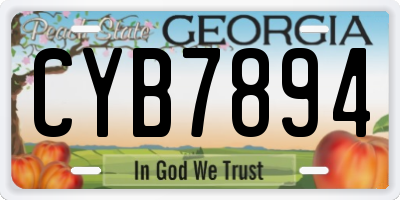 GA license plate CYB7894