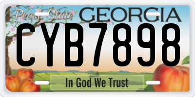 GA license plate CYB7898
