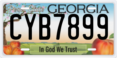 GA license plate CYB7899