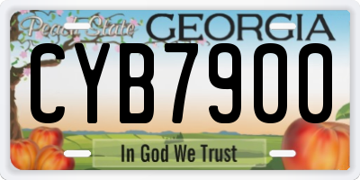 GA license plate CYB7900