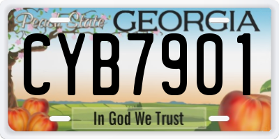 GA license plate CYB7901