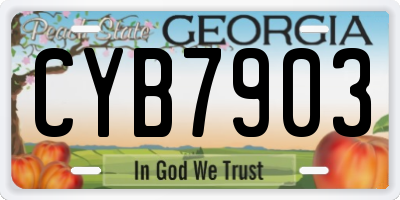 GA license plate CYB7903