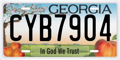 GA license plate CYB7904