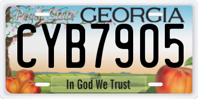GA license plate CYB7905