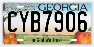 GA license plate CYB7906