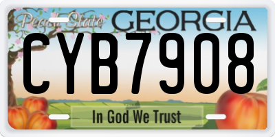 GA license plate CYB7908