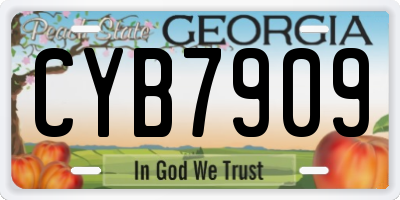 GA license plate CYB7909