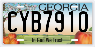 GA license plate CYB7910